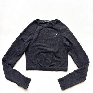 Gymshark Vital Seamless Long Sleeve Crop Charcoal Marl size small